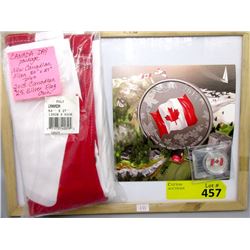 New Canadian Flag and 2015 Silver 25¢ Flag Coin