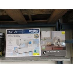 Brother Sewing Machine & Metal Drum Fan