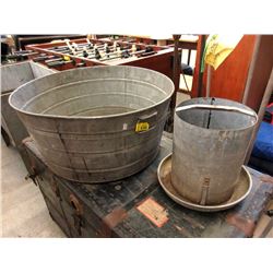 Large Galvanized Tub & Planter