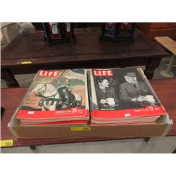 Box of Approximately 40 Vintage Life Magazines