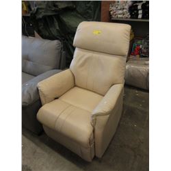 Ivory Leather Arm Chair