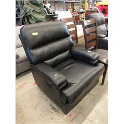 Black Bonded Leather Manual Recliner