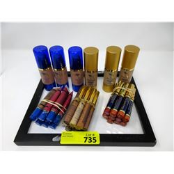 Hydrating Foundation, Lipstick and Eye Shadows