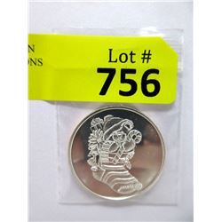 1 Troy Oz. Fine Silver "Merry Christmas" Round