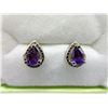 Image 1 : New Sterling Silver Amethyst & Diamond Earrings