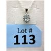 Image 1 : Blue Topaz & Diamond Sterling Silver Pendant