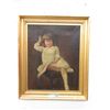 Image 1 : Vintage Oil on Canvas Portrait of Young Girl