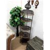 Image 1 : Metal & Wire Plant Stand & Faux Cherry Tree