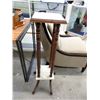 Image 1 : Wood and Marble Plant Stand - 12 x 12 x 40" Tall