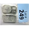 Image 1 : 2 x .999 Tin Bullion Bars - Total 110 Grams