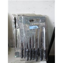 3 New 7 Piece Knife Sets with Cutting Boards