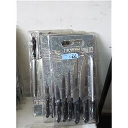 3 New 7 Piece Knife Sets with Cutting Boards