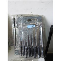 3 New 7 Piece Knife Sets with Cutting Boards