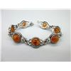 Image 1 : Vintage Valerio Baltic Amber Sterling Bracelet