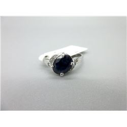10KT White Gold and Sapphire and Diamond Ring