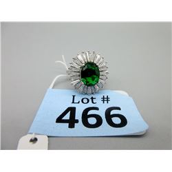 New Sterling Silver & Crystal Dinner Ring