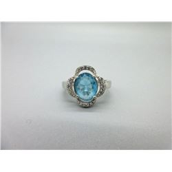 New Sterling Silver & Crystal Dinner Ring