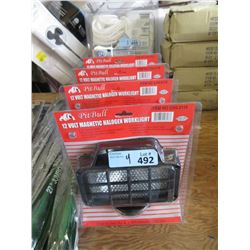 4 New 12 Volt Magnetic Halogen Work Lights