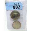 Image 1 : Two Vintage Canadian 80% Silver Dollar Coins