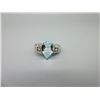 Image 1 : Blue Topaz & Diamond Solitaire Ring