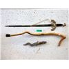 Image 1 : Wood Cane, Display Sword and Knife
