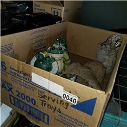 BOX OF GARDEN FIGURES