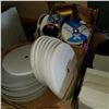 Image 2 : 3 BOXES OF CAKE STANDS, LAZY SUSANS, AND RIBBON