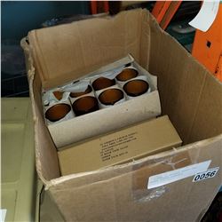 2 BOXES OF RUBBER BANDS AND AMBER VIGIL GLASSES