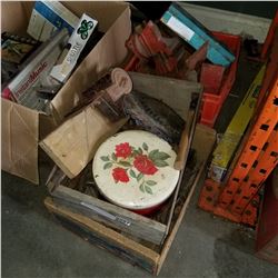 2 WOOD CRATES OF RASPS AND SAW BLADES W/ ROSE TIN