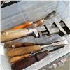 Image 2 : TOTE OF VINTAGE CHISELS VICE WRENCH