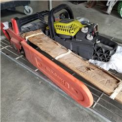 LOT OF 2 CHAINSAWS RYOBI AND CRAFTSMEN AND EXTRA BLADE