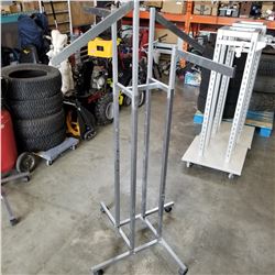 ROLLING RETAIL CLOTHING DISPLAY RACK
