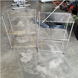 2 METAL WIRE 3 SHELF RACKS