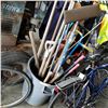 Image 1 : GREY BIN W/ HAND TOOLS AND GARDEN TOOLS W/ RED JACK ALL