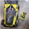 Image 2 : RYOBI CORDLESS 40 VOLT LAWN MOWER W/ 2 BATTERIES AND CHARGER