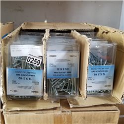 CASE OF 12 x 2-1/2 PAN SOCKET SMS SCREWS