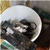 Image 2 : BUCKET OF TOOLS W/ HANDSAWS AND SQUARE