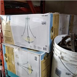 4 COMPLETE BRUSHED NICKEL HANGING PENDANT LIGHTS