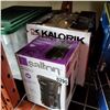 Image 1 : SALTON SPACE SAVING COFFEE MAKER, SALTON CORDLESS KETTLE, AND KALORIK 3-TIER FOOD STEAMER - WORKING