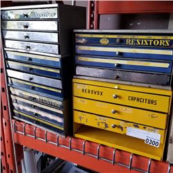 5 VINTAGE METAL HARDWARE ORGANIZERS