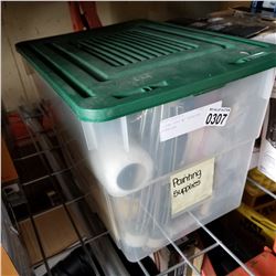 CLEAR TOTE W/ PAINTING SUPPLIES