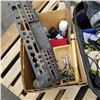 Image 2 : BOX AND TOTE OF SHOP SUPPLIES INCLUDING RIGID PORTABLE VAC