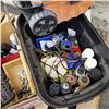 Image 3 : BOX AND TOTE OF SHOP SUPPLIES INCLUDING RIGID PORTABLE VAC