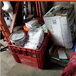 NEW TUB OF CONCRETE FLOOR TO SEAL AND 3 TOTES OF GROUT AND TILE