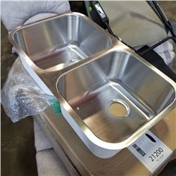 NEW STAINLESS UNDER MOUNT DOUBLE BOWL SINK 30 3/4 X 18 X 8 INCH