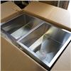 Image 1 : NEW STAINLESS UNDER MOUNT DOUBLE BOWL SINK 29 1/2 X 17 3/8 X 8 1/4 INCH