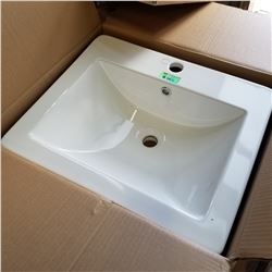 NEW NEPTUNE CERAMIC DROP IN RECTANGULAR SINK 28 3/4 X 17 3/4 X 7 1/4 INCH