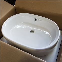 NEW NEPTUNE CERAMIC COUNTERTOP OVAL SINK 21 5/8 X 15 X 6 INCH