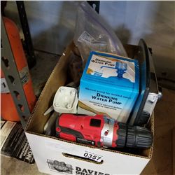 THERMOSTAT, CORDLESS DRILL, SCALE, AND ELECTRONICS