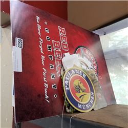 CORRUGATED BEER ADVERT SIGN AND BEER ADVERTS